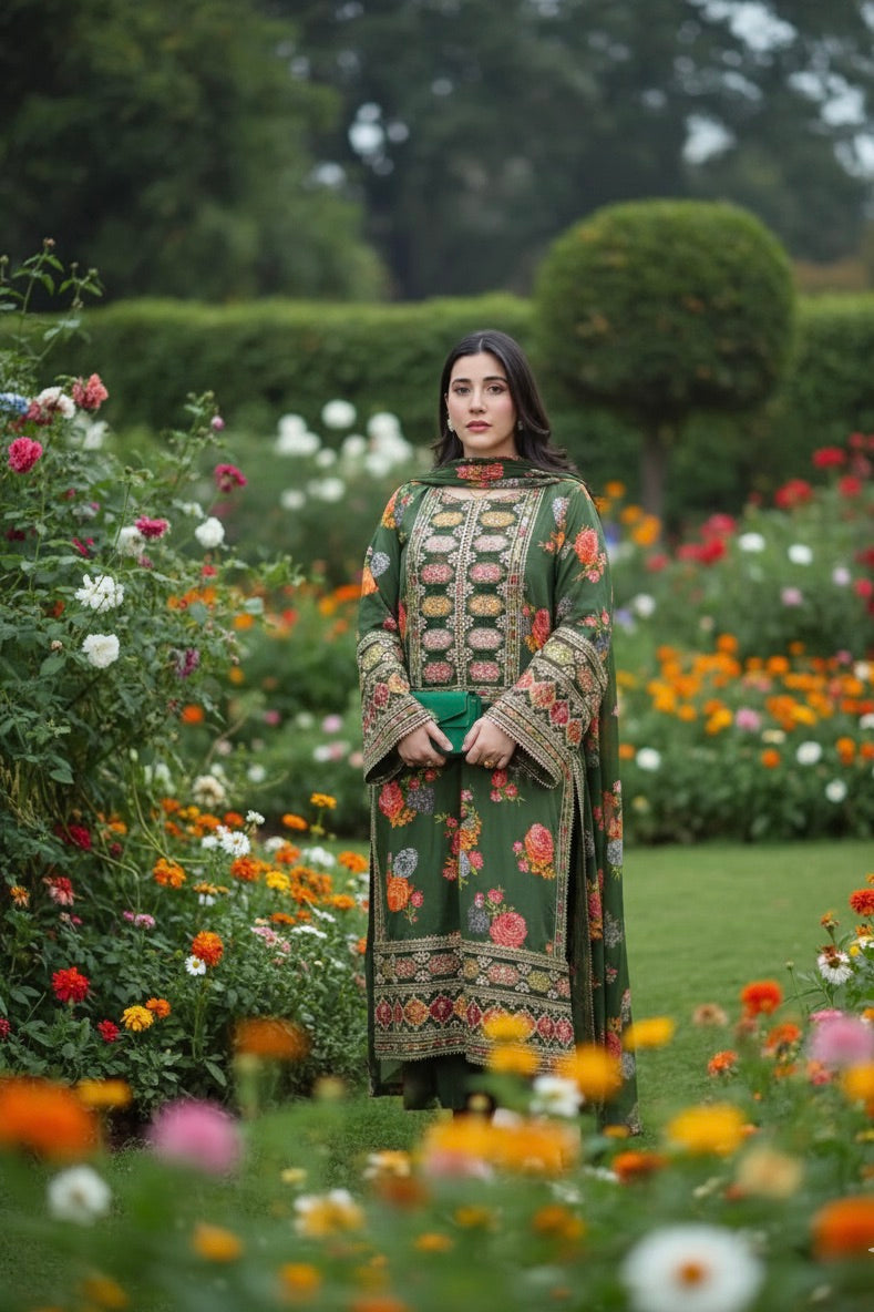 Kareena - Heavy Embroidered winter soft Stuff 3 Pc Suit