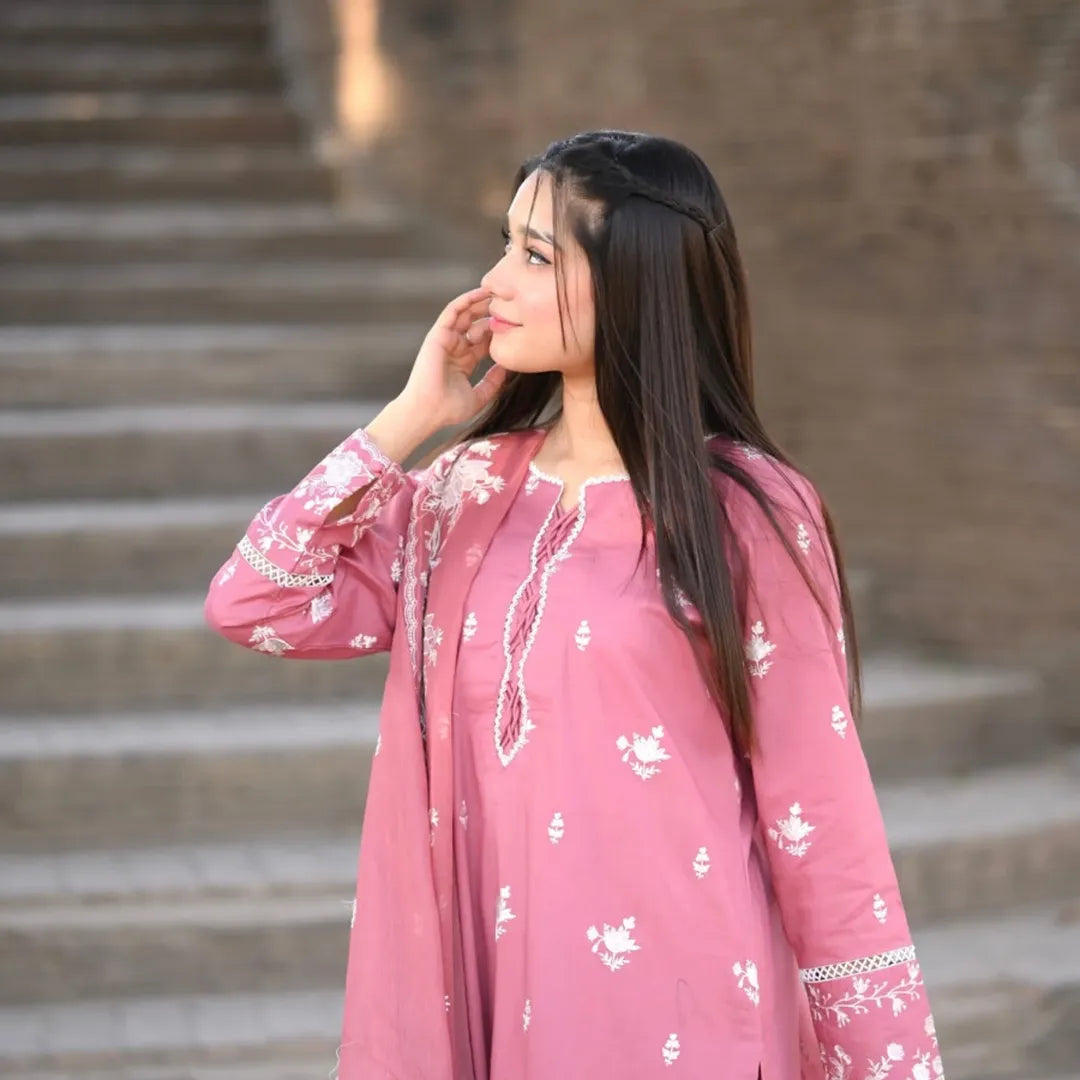 Blush 3pc Embroidered