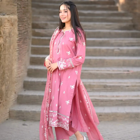 Blush 3pc Embroidered